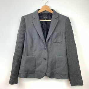 Judith & Charles Blazer 2 Buttons Gray Sz 10 Knit Wool Office Elegant Old Money